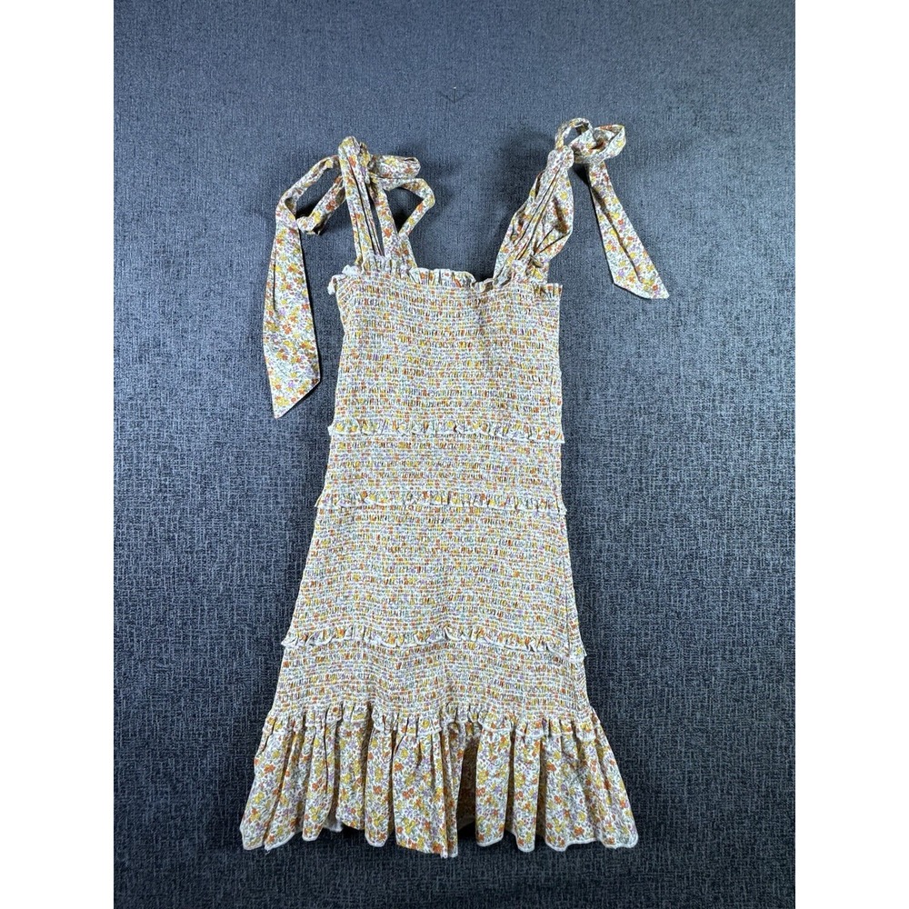 Mable‎ Anthropologie womens dress floral sz Small Smocked